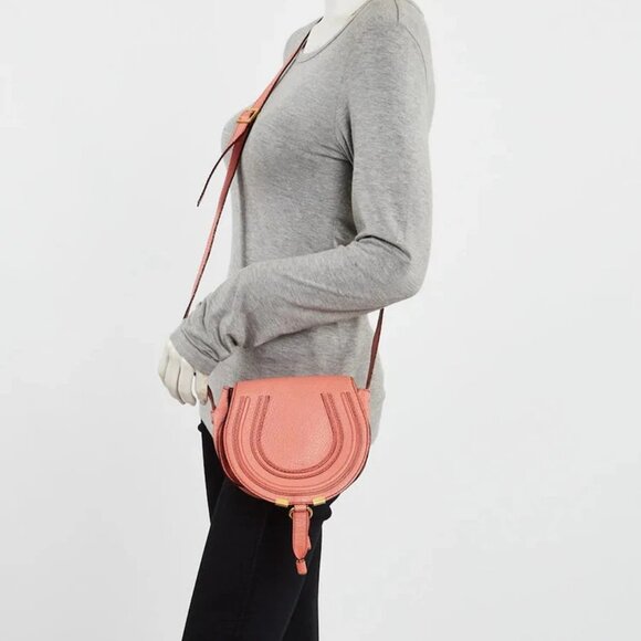 Chloe Pink Leather Marcie Mini Crossbody Bag - Picture 2 of 12